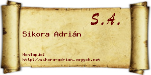 Sikora Adrián névjegykártya